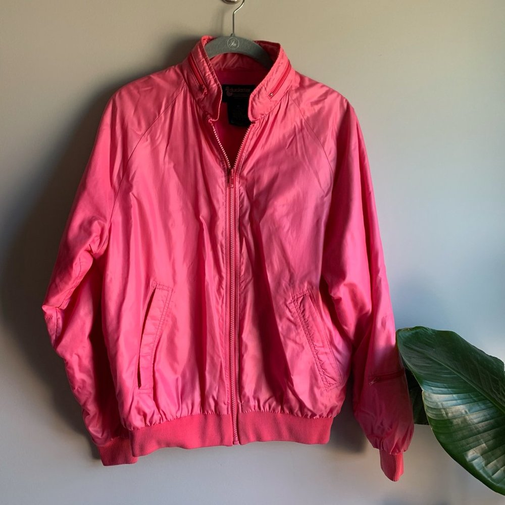 Vintage Duckster Pink Nylon Bomber Jacket Size M